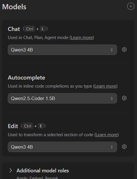 Model configuration example