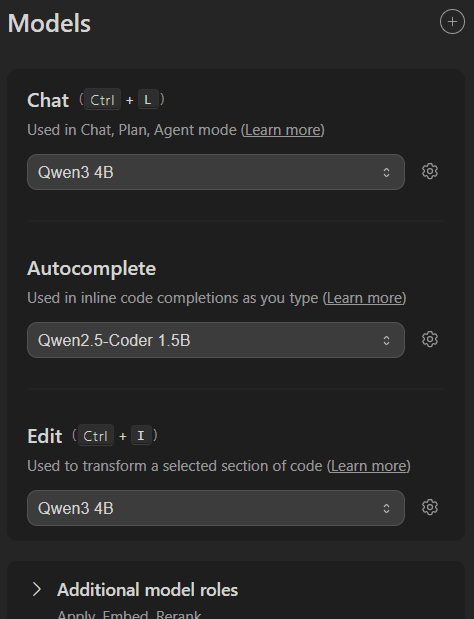 Model configuration example
