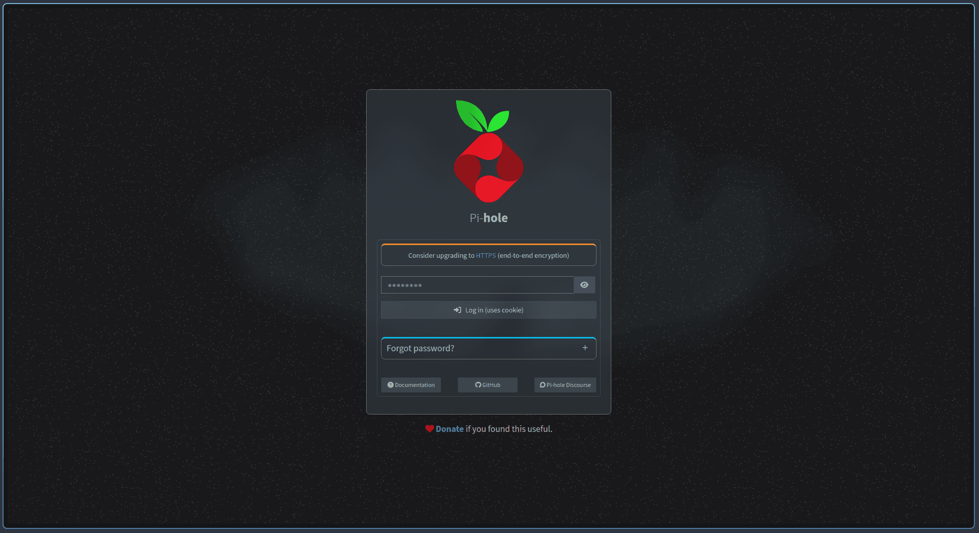 Pi-hole home interface